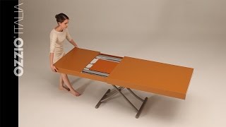 http://www.ozzio.com METAL FRAME EXPANDING TABLE, GAS ADJUSTABLE HEIGHT FROM CM 23 TO CM 80, 