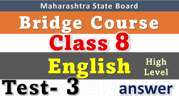 8th Bridge Course Class 8th English Test 3  English HL  2021 Setu Abhyaskram Std 8 HL English medium