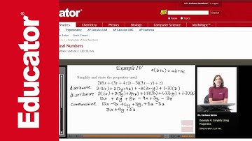 Algebra 2: Properties of Real Numbers