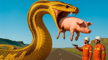 Brave Heroes Save Hyperactive Mother Pig from a Giant Python’s Terrifying Attack 🐍