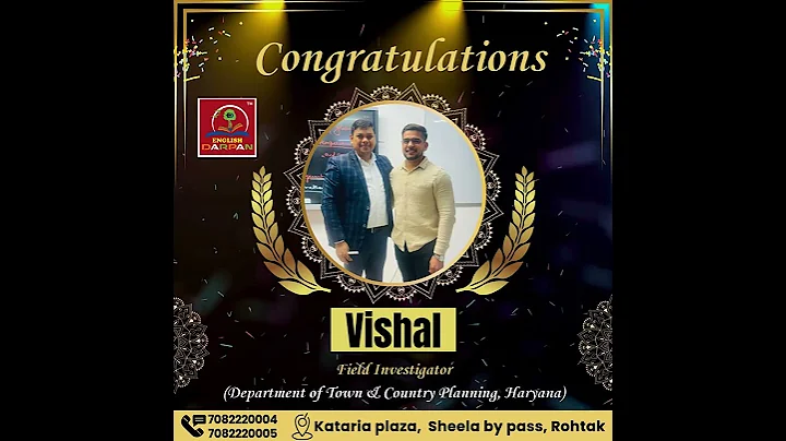 Dream big, work hard, and make it happen—Vishal's success says it all! 💼✨"