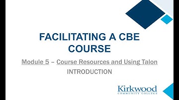 CBE @ KCC: Facilitator Training (Module 5 Introduction)