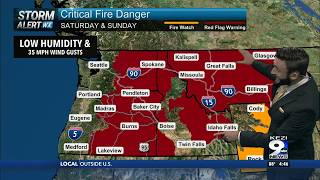 Coast Sprinkles, Red Flag Conditions from Oregon to Montana