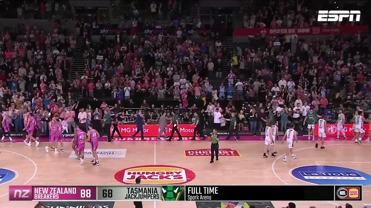 New Zealand Breakers vs. Tasmania JackJumpers Game Highlights YouTube