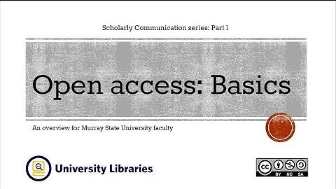 Open Access: Basics
