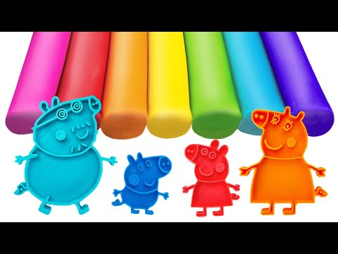 Create Peppa Pig Family with Play Doh Molds | Best Learn Shapes & Colors | Preschool Toddler Videos