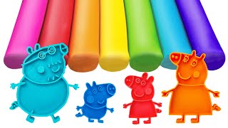 Create Peppa Pig Family with Play Doh Molds | Best Learn Shapes & Colors | Preschool Toddler Videos screenshot 3