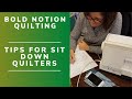 Sit down Free Motion Quilting Tips to get started