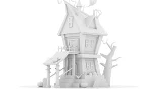 Witch's Halloween House - Maya Render