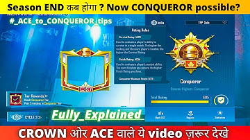Season END होने में कितने दिन बचे है?😱 | क्या अब CROWN या ACE से CONQUEROR जाना possible है?🤔 | Bgmi