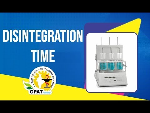 DISINTEGRATION TIME | PHARMACEUTICS | GPAT | NIPER | PHARMACIST EXAM