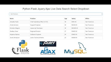 Python Flask Jquery Ajax Live Data Search Select Dropdown