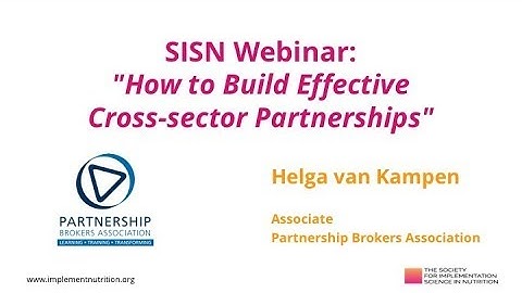Webinar: How to Build Cross-sector Partnerships