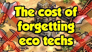 The cost of forgetting eco techs (AoE2)