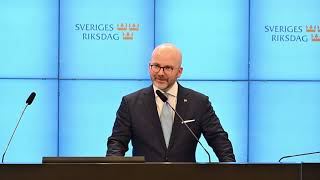 Charlie Weimers presenterar Sverigedemokraternas valmanifest