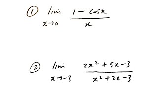 Limits Practice Problems - (1 - cos x)/x