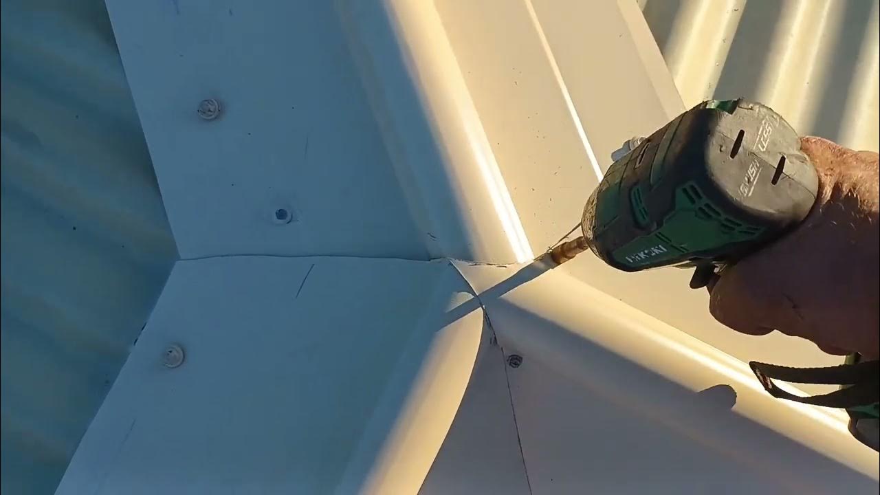 How to install metal ridge capping to a polycabonate sheeting patio