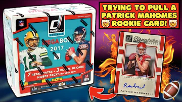 *LETS GO PATRICK MAHOMES ROOKIE CARD HUNTING!🤑 2017 DONRUSS FOOTBALL MEGA BOX REVIEW!🏈