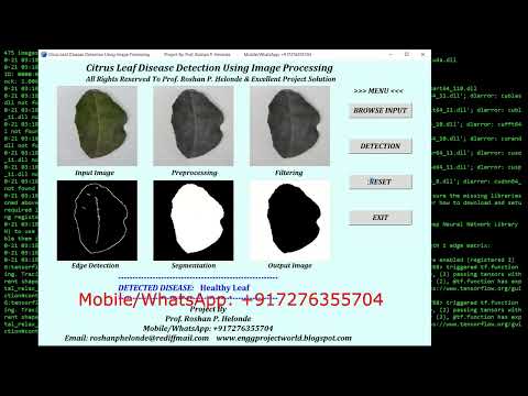 Citrus Plant Disease Classification Using CNN | With Source Code | Python OpenCV Project
