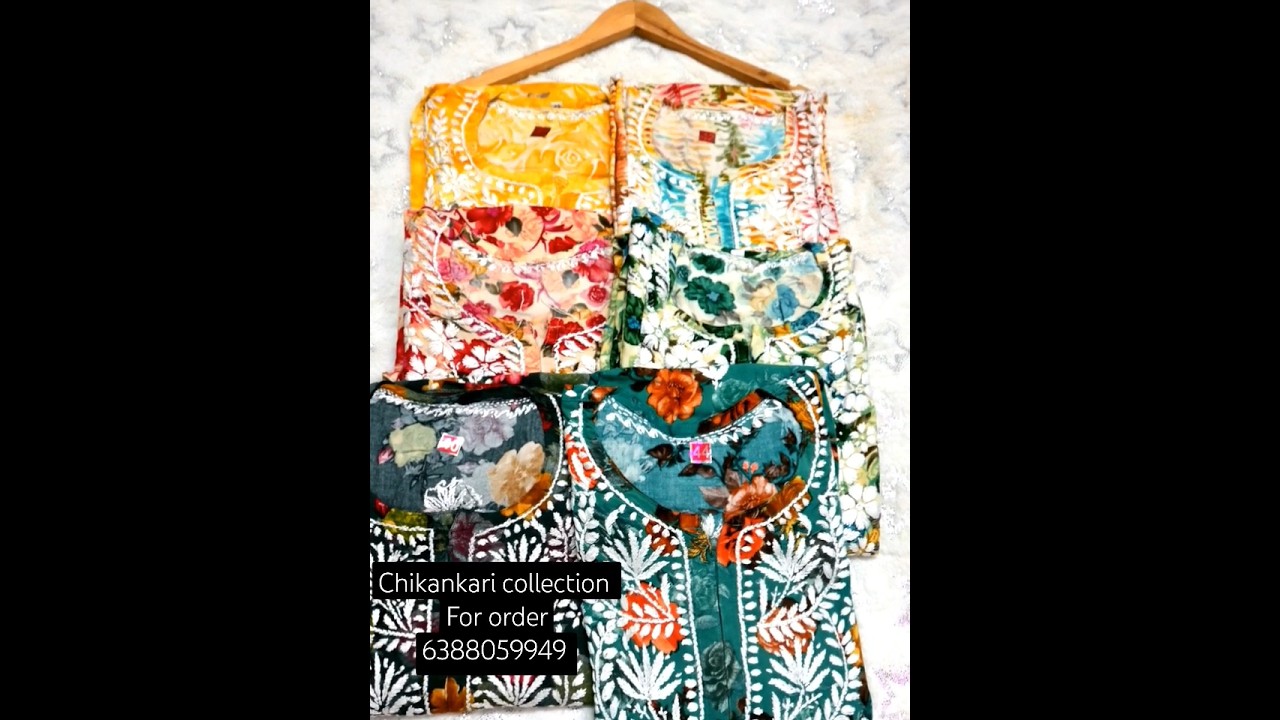 Flower design Chikankari kurti for order 6388059949!! 