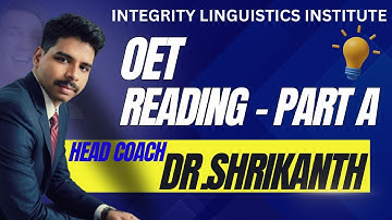 OET Reading Part A - Dr.Shrikanth - Masterclass - 21st July 2025