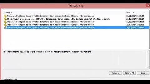 Vmware Fix : Network Bridge on Device VMnet0 is Temporary down