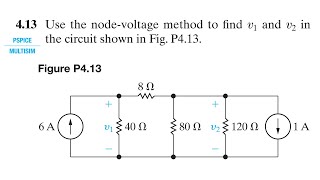 Problem 4.13 (Nilsson Riedel) Electric Circuits 11th Edition - Node-Voltage Method