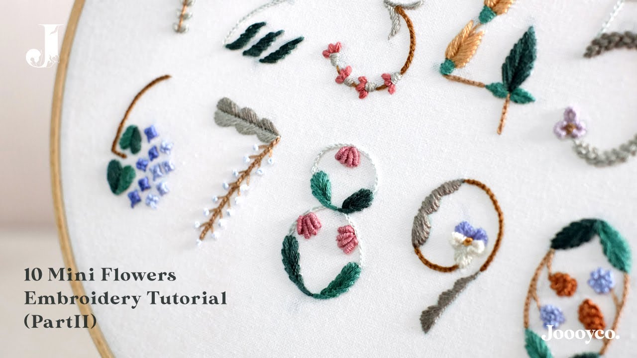 10 mini flowers embroidery tutorial (Part2)