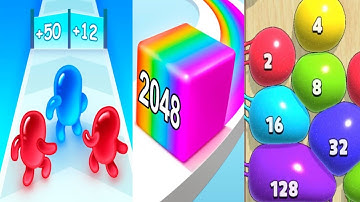 JOIN BLOB CLASH 3D VS JELLY RUN 2048 VS BLOB MERGE 3D | Satisfaying Video Mobile Game #1