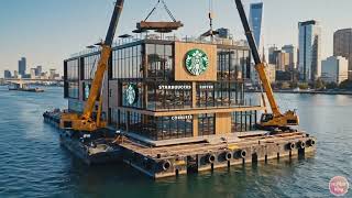 Starbucks Coffee House on the Sea: Full Construction Time-lapse