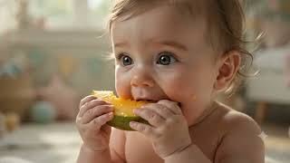 Cute Baby Eating Mango 🥭 | Adorable Baby ASMR Moments | Hyper Realistic 4K Video screenshot 4