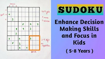 Improve Concentration and Logical Thinking in Kids | SUDOKU Basic | Maths Puzzle | Kids Game