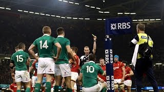 Sexton caught in ruck leads to yellow card! | RBS 6 Nations