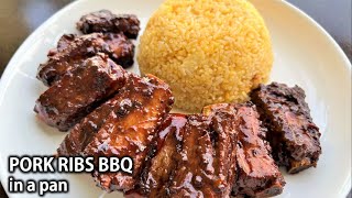 How to cook PORK RIBS BBQ in a pan with GARLIC JAVA RICE | Better than Restaurant Recipe
