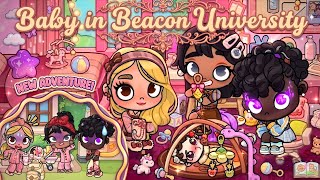 BABY IN BEACON UNIVERSITY 🏫👶🏻 | Lexi 🩷 Amber 💜 Joy 💚 | AVATAR WORLD DRAMA | PAZU ROLEPLAY