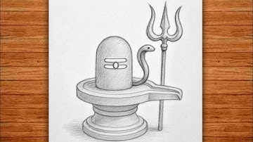 How To Draw Shivling With Trishul / Drawing of Shivling and Trishul / shiva lingam drawing easy