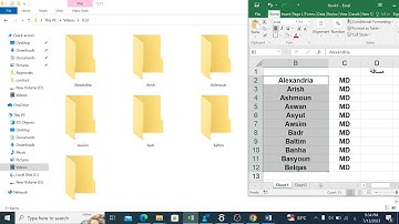 إنشاء 1000 ملف أو مجلدات من خلال قائمة في برنامج الإكسيل في ثواني