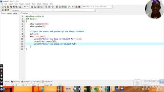 C Program which Inputs Names and Grades of Students through the keyboard and displays them