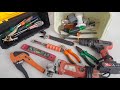 Engineering Tools Collection, Drill, Grinder, Hammer, Screwdriver, Pliers, Wrench, Cutting Pliers.