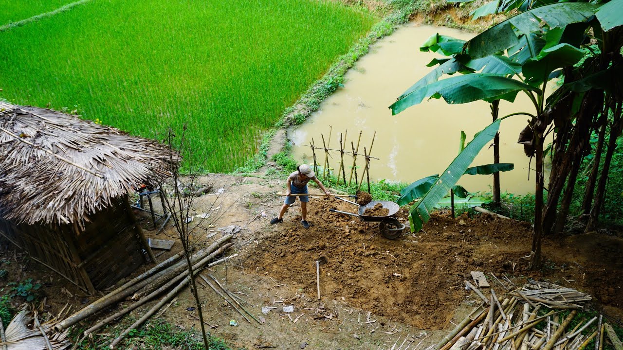 Building Life / Remove the old broken house, Dig the foundation to build a new house