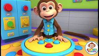 Monkey Presses Every Button in the Control Room 🐵🎛️ | Funny and Fun Kids Nursery Rhyme Animation