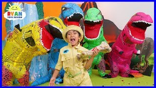 ryan pretend play rescue jurassic world fallen kingdom dinosaurs