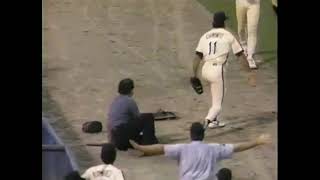 Ken Caminiti runs into a security guard - Astros vs Braves 1991