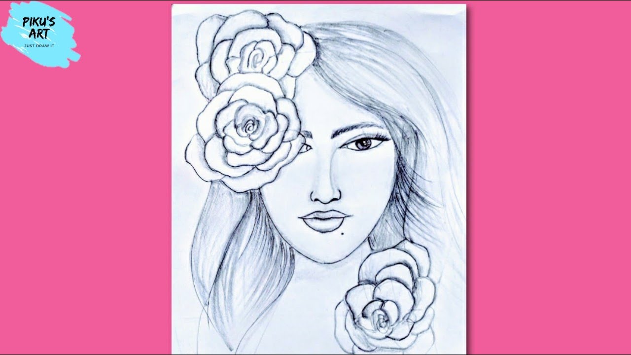 Flower Girl Sketch Vector Images (over 10,000)