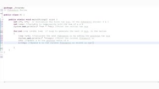Fibonacci Series in Java | Eclipse