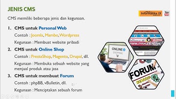 Materi INFORMATIKA Kelas 9  CMS