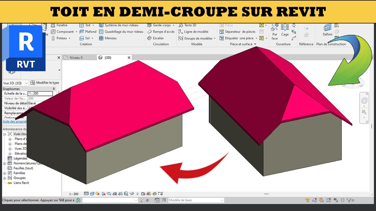 Toit en demi-croupe sur revit