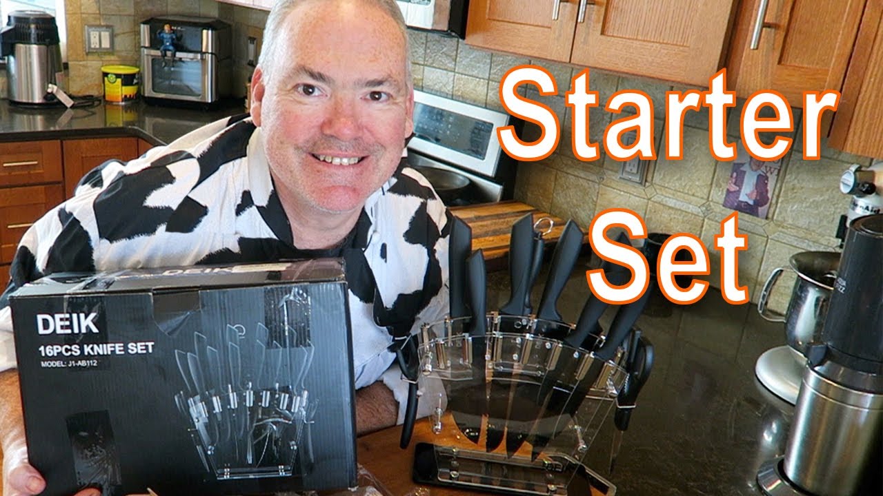 Deik 16 Piece Knife Set Review - Great Starter Set for the new Cook! 