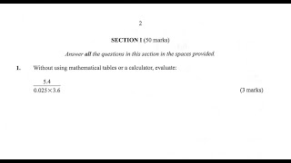 Celebrity KCSE 2019 MATHEMATICS Q1 Without using mathematical tables or a calculator, evaluate Wealth