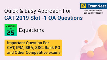 CAT 2019 Slot 1 QA Question Solution By Ajay Sharma | Question - 25 Equations